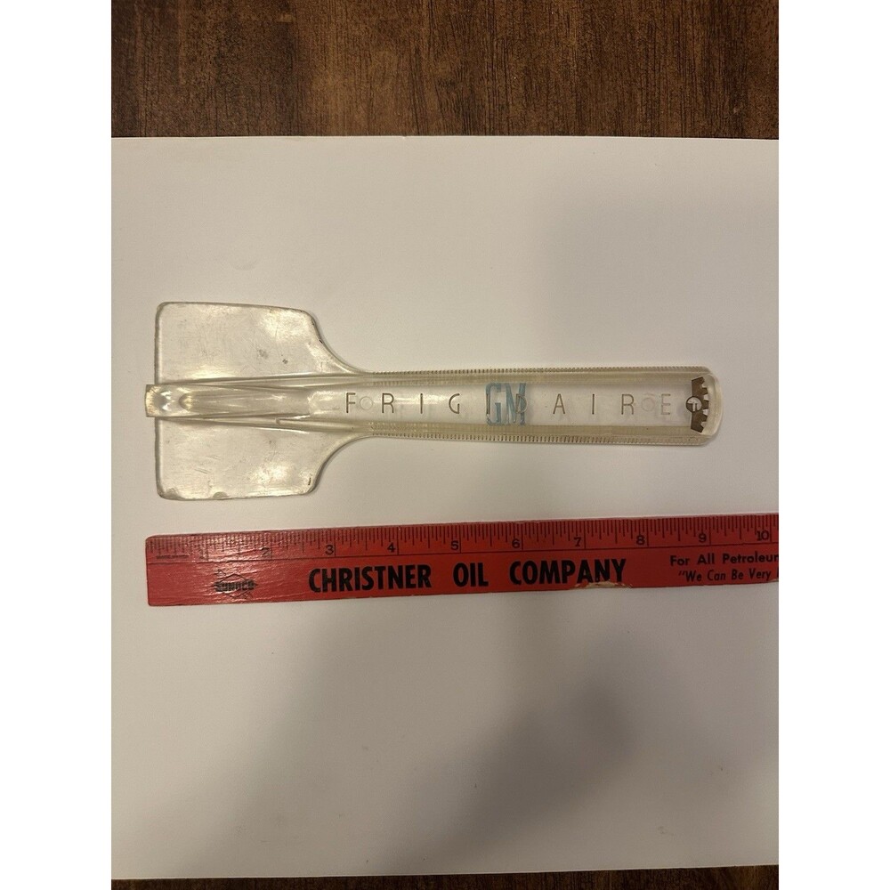 Vintage GM Frigidaire Clear Refrigerator Ice Scraper General Motors Crown Logo